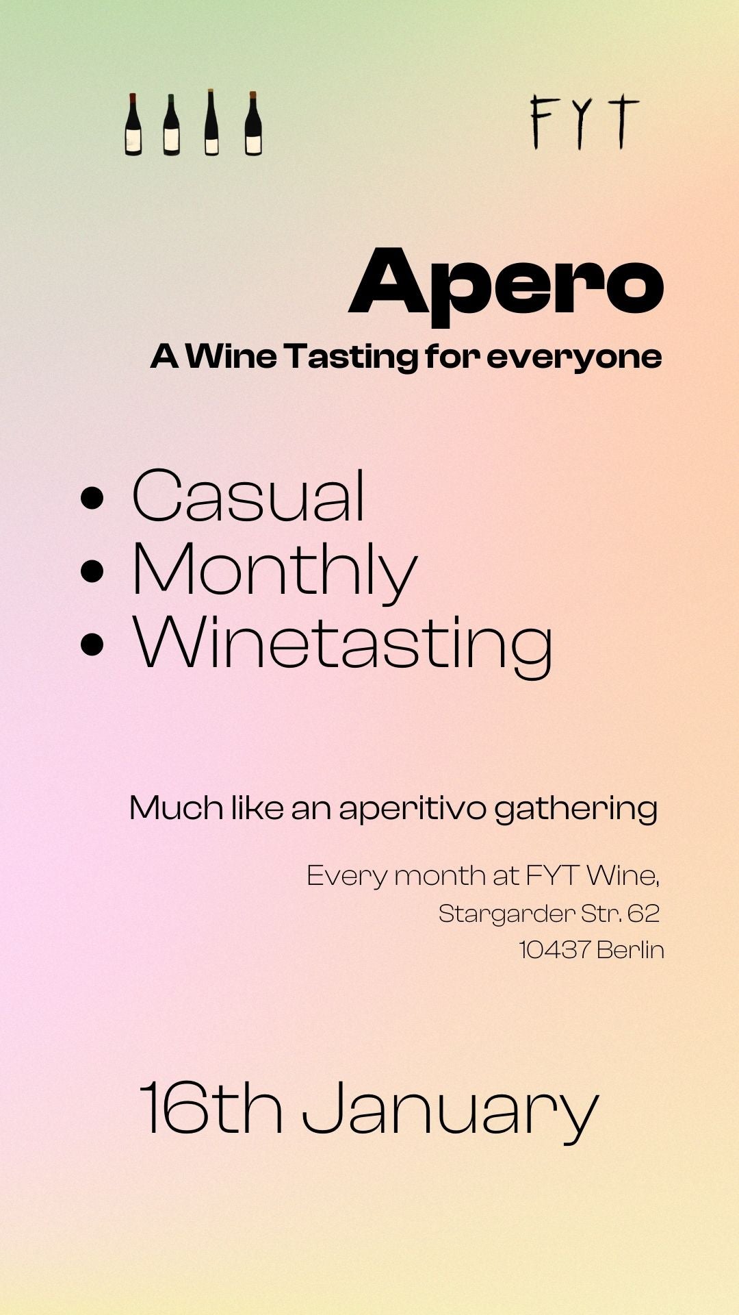 The Tasting Room - Tuesday 16th January