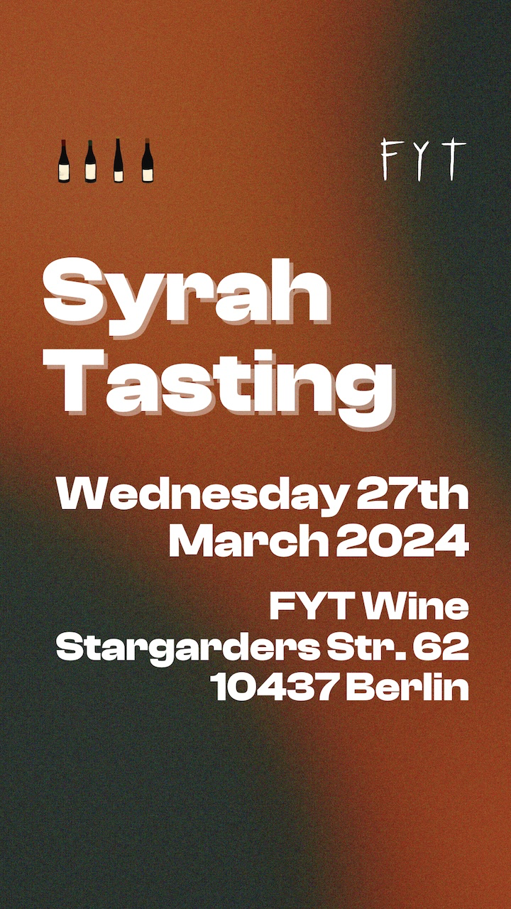 Syrah Tasting - Wednesday 27th March
