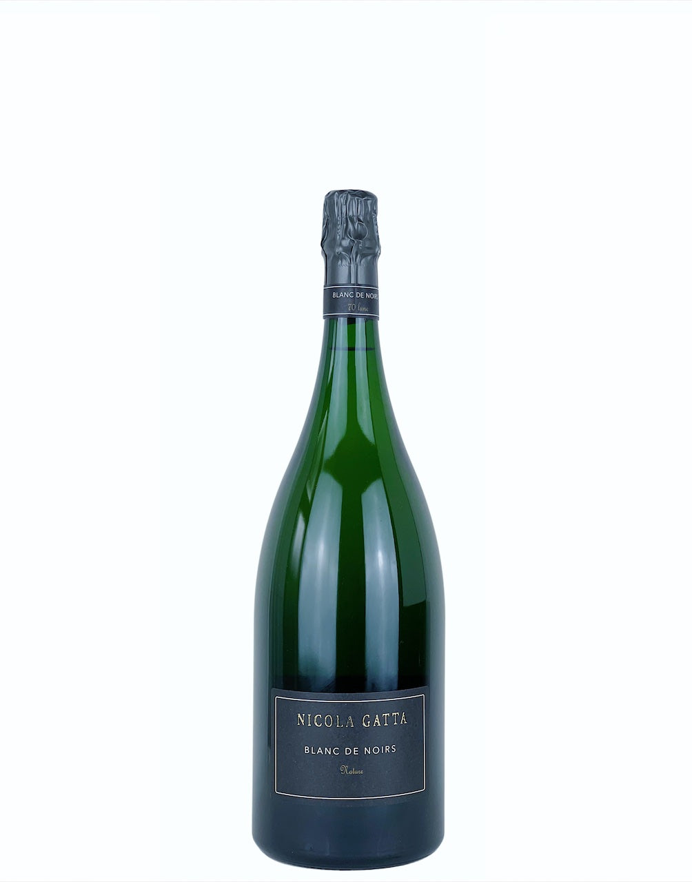 Magnum of Blanc de Noirs, a sparkling Wien produced by Nicola Gatta with Pinot Noir grapes. 