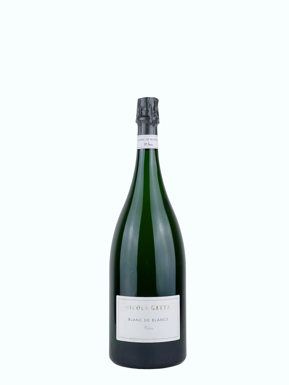Magnum of Blanc de Blancs, an Artisan Sparkling Wine produce by Nicola Gatta with Chardonnay grapes.